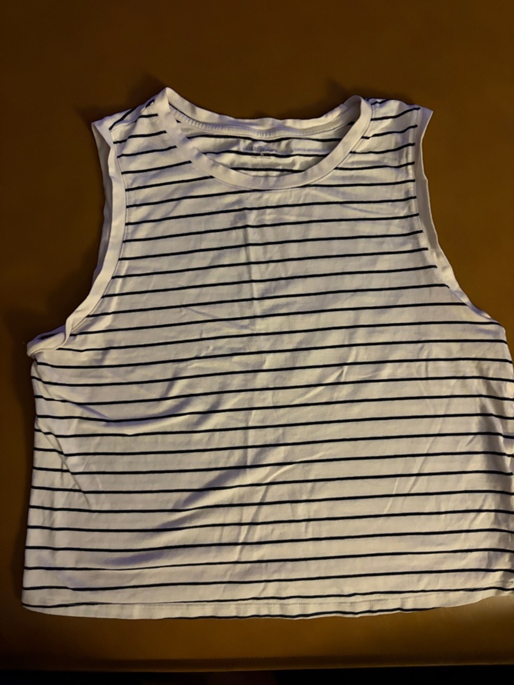 OLD NAVY White Tank with Navy Horizontal Stripes